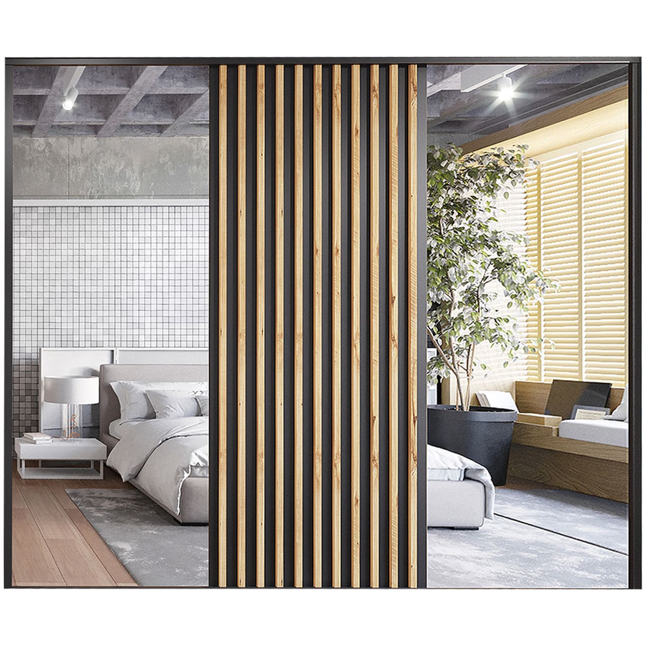 Posuvné dveře ke skříni MERV F8 270 dub wotan / černé