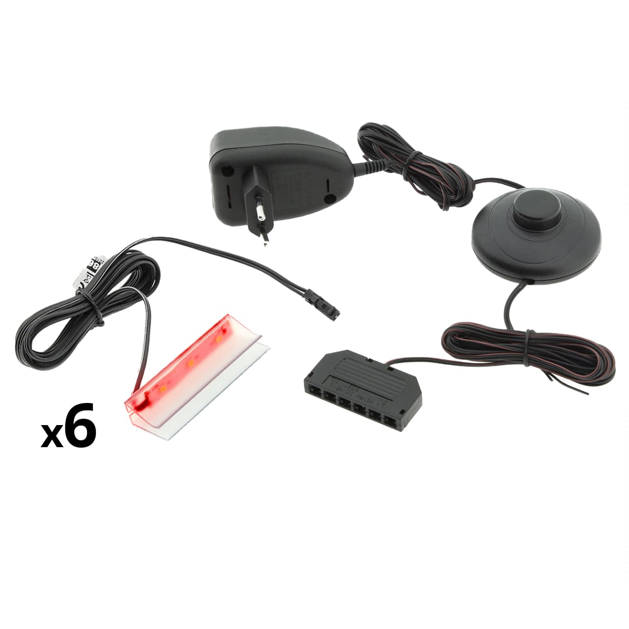 LED osvětlení 6 polic - červená