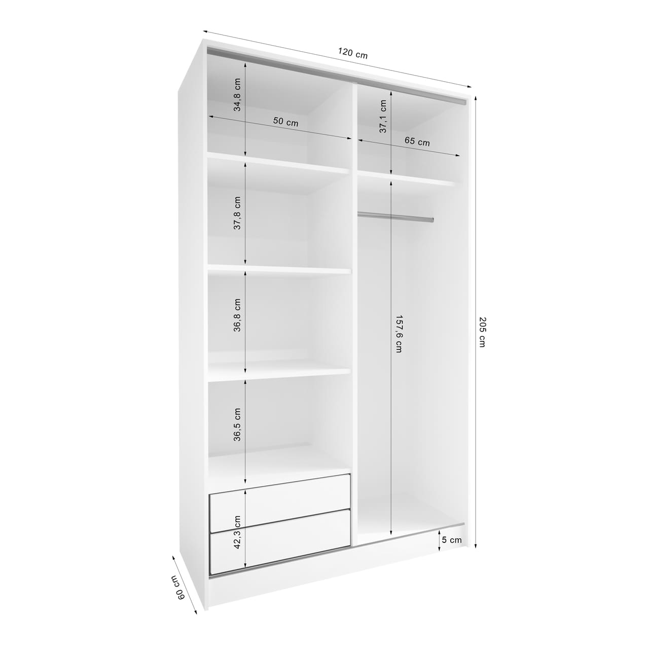 Skříň otevřená MERV K7 120 kašmír - Obrázek 2