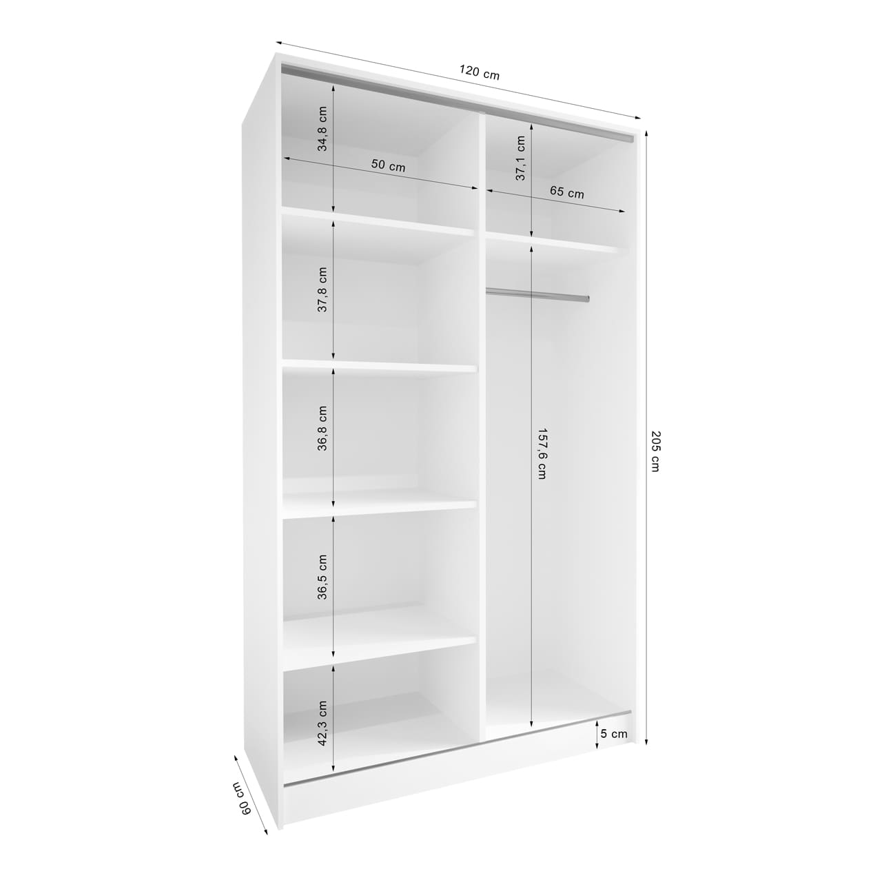 Skříň otevřená MERV K1 120 kašmír - Obrázek 2