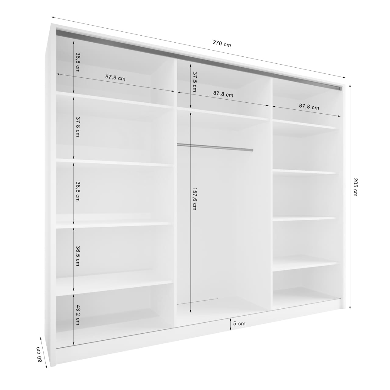 Korpus skříně MERV K9 270 černý - Obrázek 2
