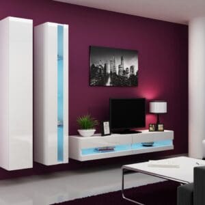 Obývací stěna GOVI NEW 5A bílá / bílý lesk