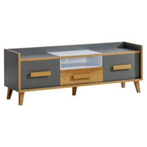 Komoda RTV WERSA W7 antracit / dub riviera / briliantová bílá