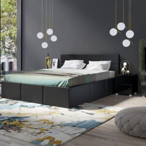 Ložnice CALABRIA 13 černá / černý lesk