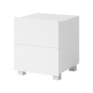 Noční stolek CALABRIA CL11 bílý / bílý lesk