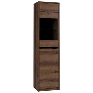 Vitrína DENVI DV04 dub monastery / černý lesk