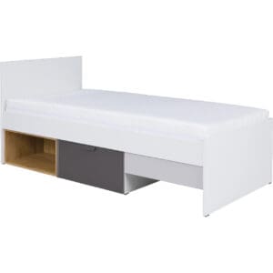 Postel 90x200 JOKI JK15 bílá / grafit / šedá