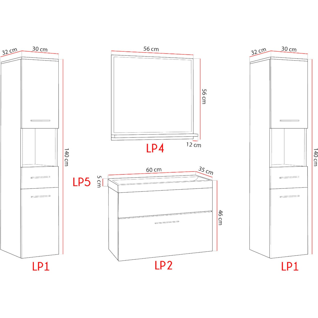 Koupelna LUPO MAX bílý lesk - Obrázek 2