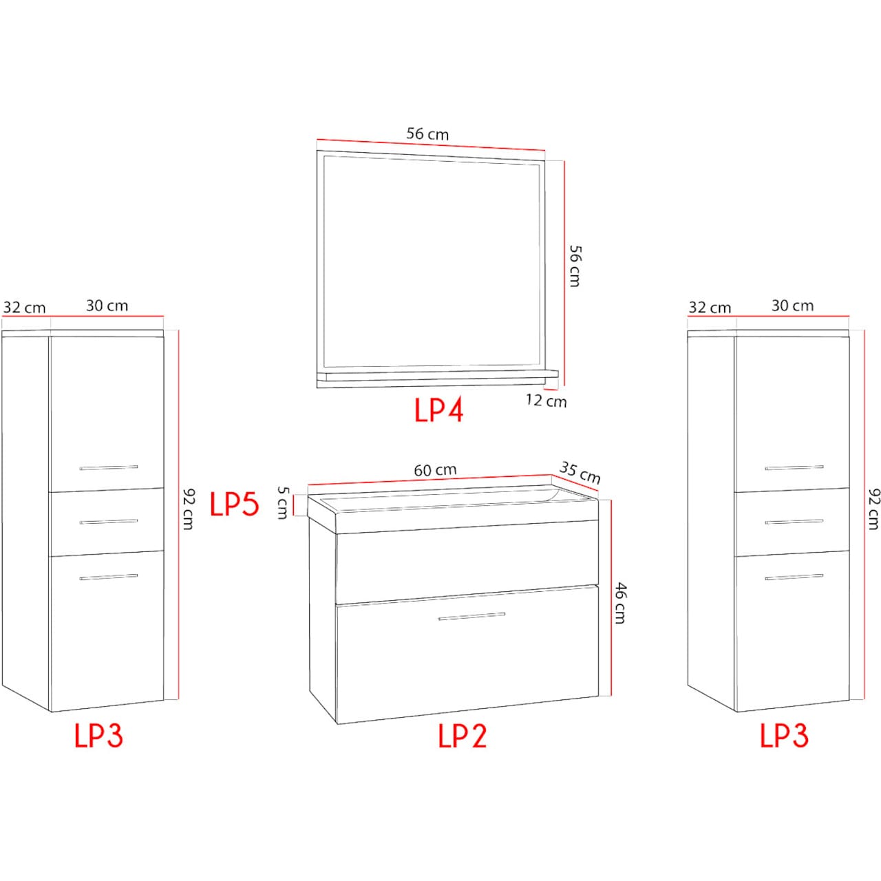 Koupelna LUPO MINI bílý lesk - Obrázek 2