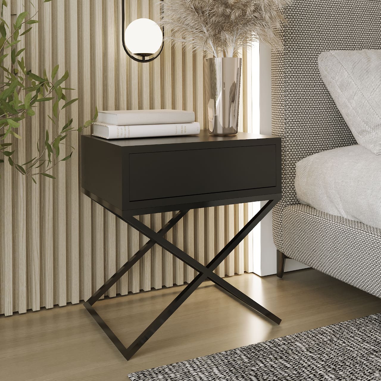 Noční stolek SIENA černý - Obrázek 3