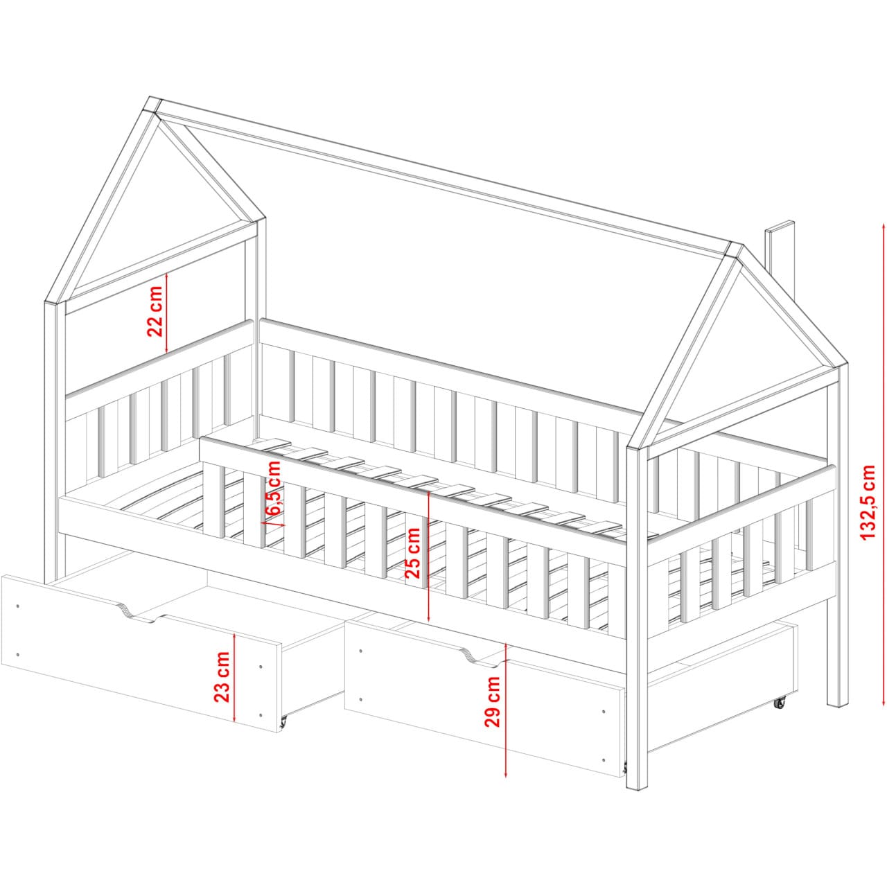 Dřevěná postel CASA 80x160 - Obrázek 7