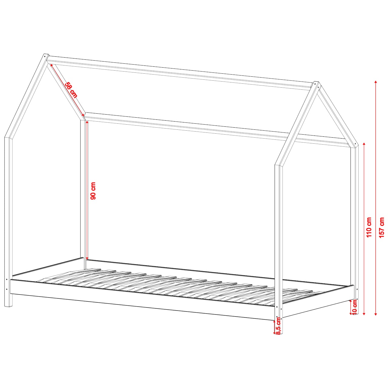 Dřevěná postel LUKE 100x200 - Obrázek 5