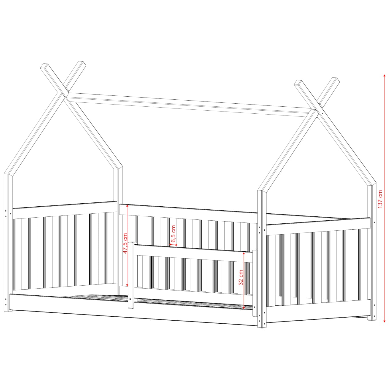 Dřevěná postel DAN 90x190 - Obrázek 7