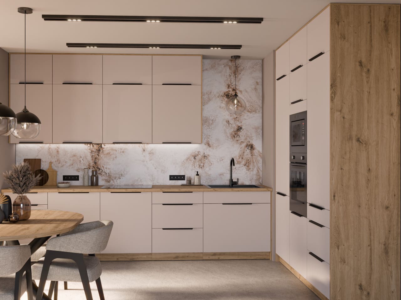 Skříňka dolní se zásuvkou 50 IBARA 10 dub artisan / kašmír - Obrázek 3