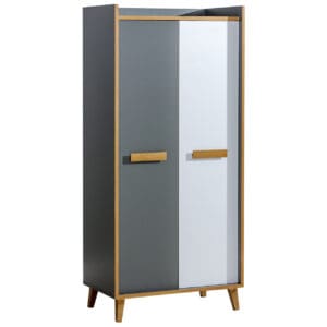 Skříň WERSA W1 antracit / dub riviera / briliantová bílá