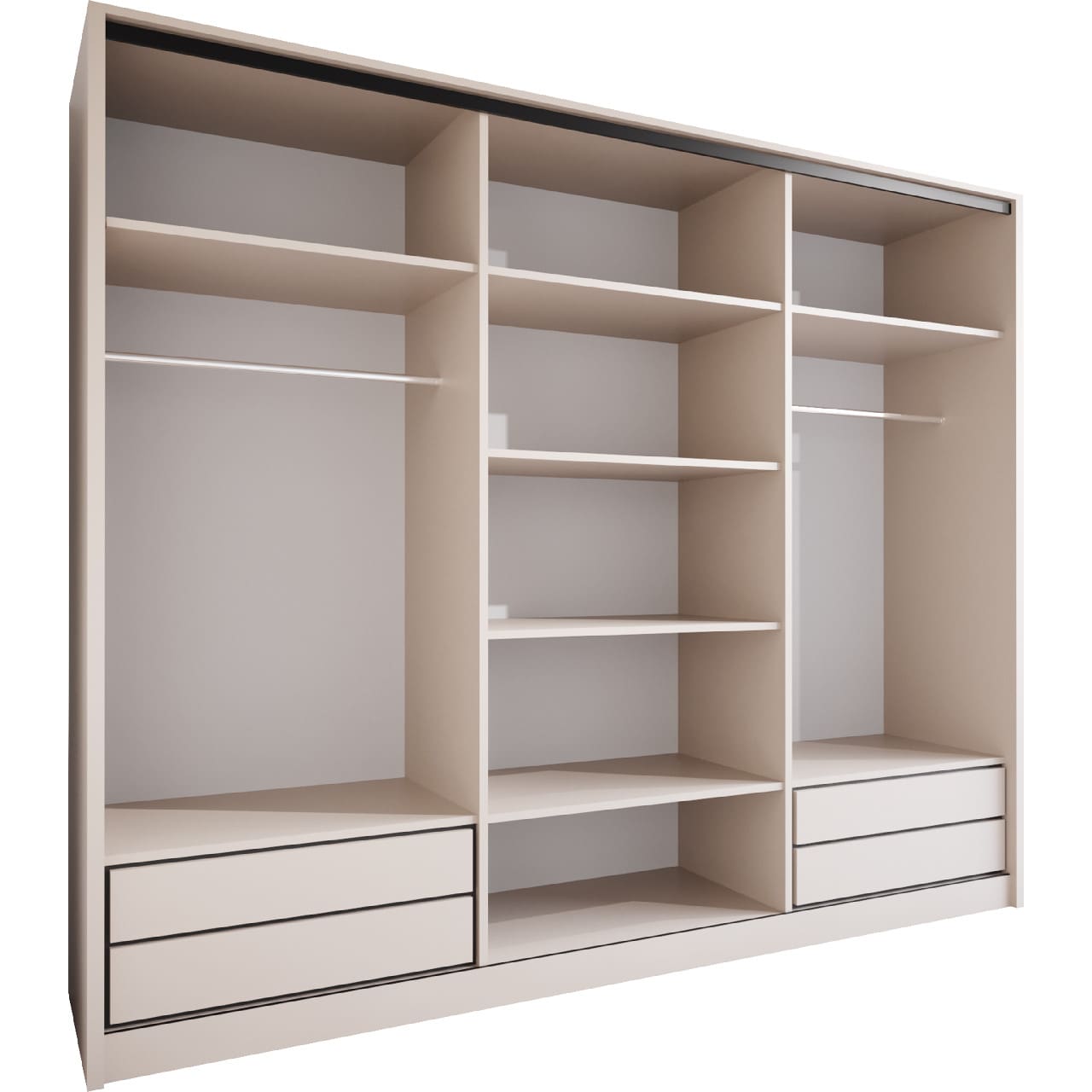 Skříň se zrcadlem a zásuvkami NOVI D 270 kašmír - Obrázek 2