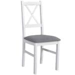 Bílá židle DK17 s grafitovou látkou 1B