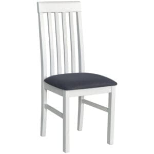 Bílá židle DK50 s černým sedákem 18B