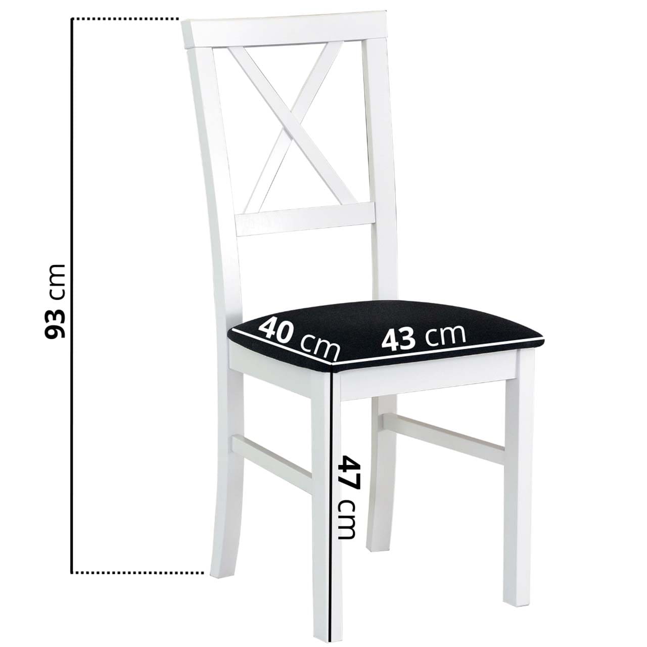 Bílá židle DK51 s šedým sedákem 20B - Obrázek 2