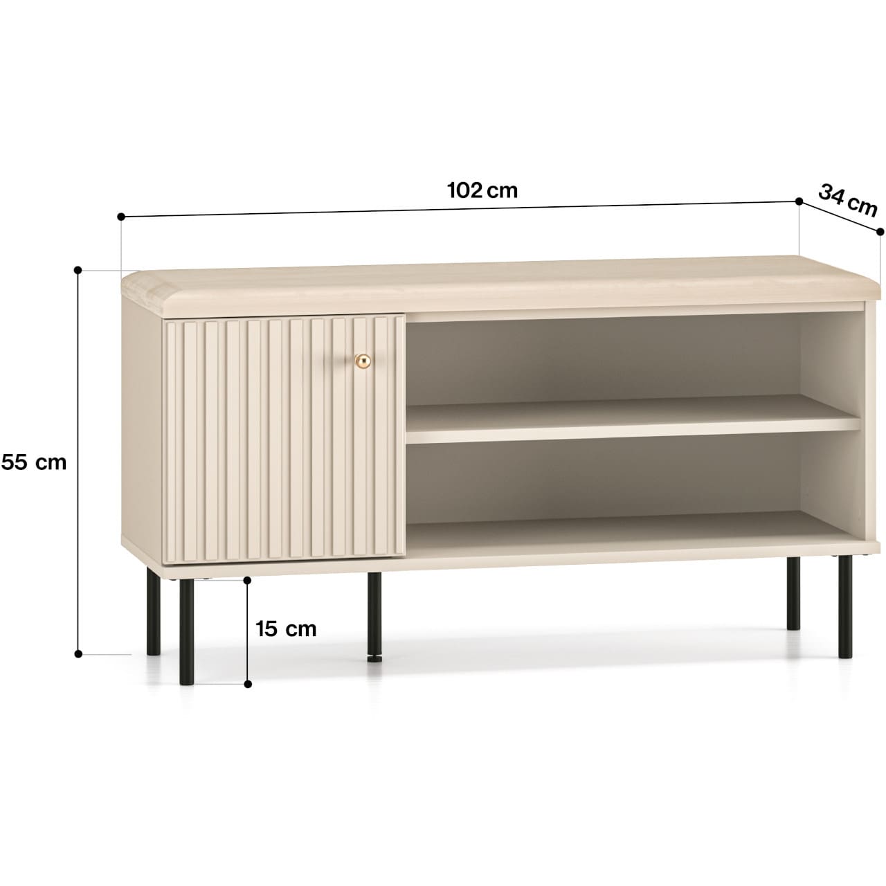 Botník se sedákem ALVARO 15 kašmír - Obrázek 4
