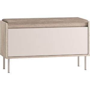 Botník se sedákem FLEUR 05 dub cremona terracotta / kašmír + béžová