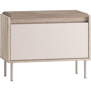 Botník se sedákem FLEUR 06 dub cremona terracotta / kašmír + béžová