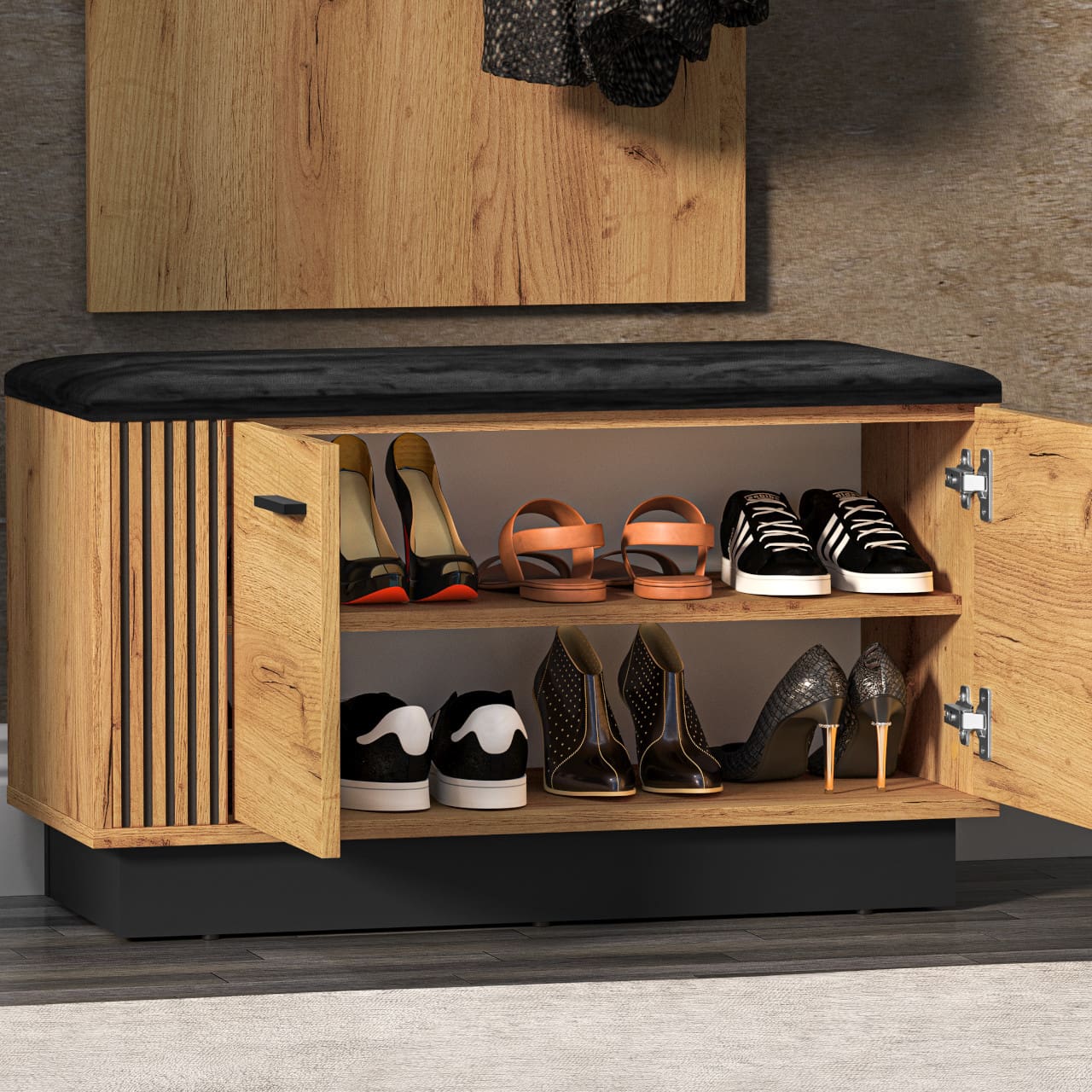 Botník URSA 17 dub craft zlatý + černý - Obrázek 5