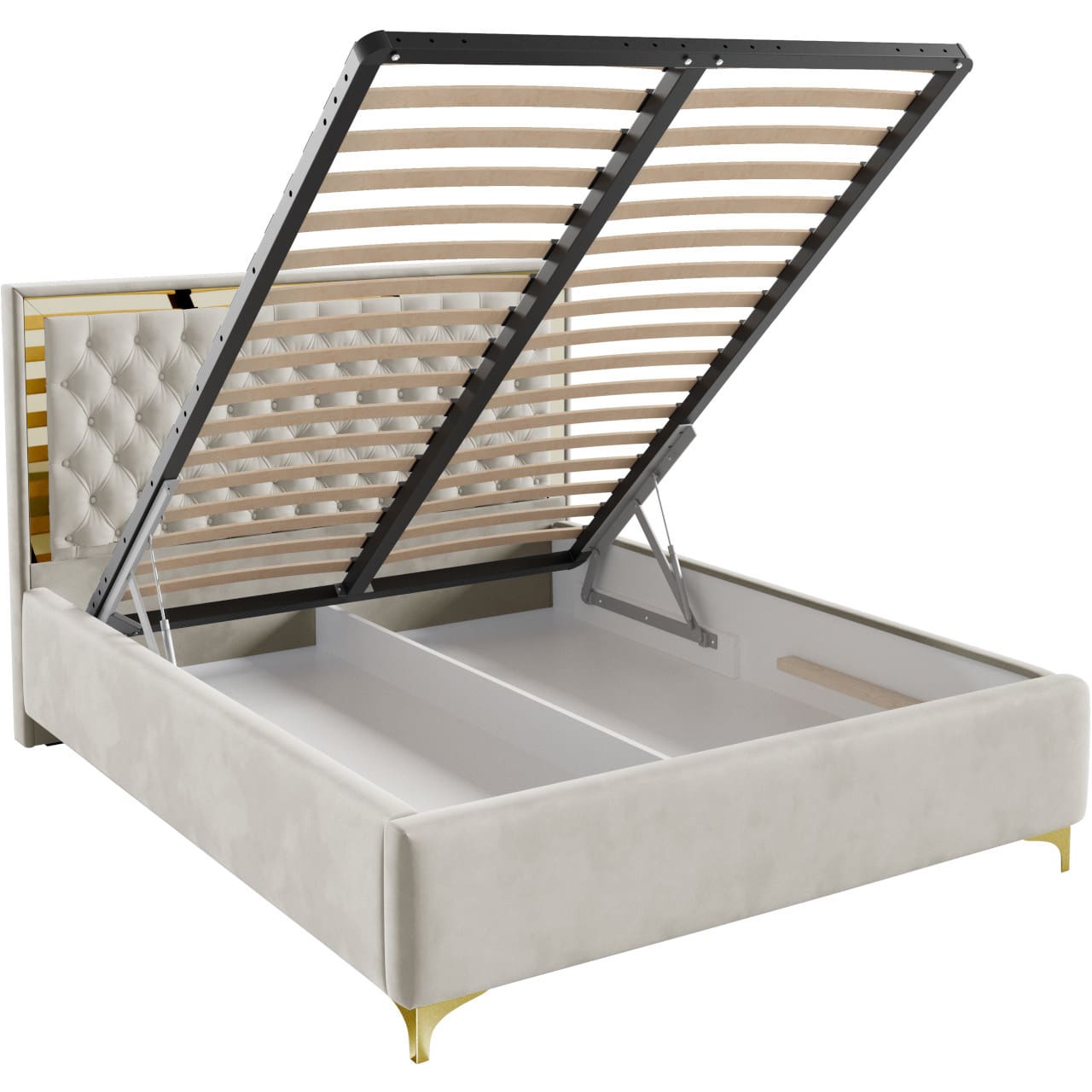 Čalouněná postel TOBAGO 140x200 zlatý / fresh 01 - Obrázek 4