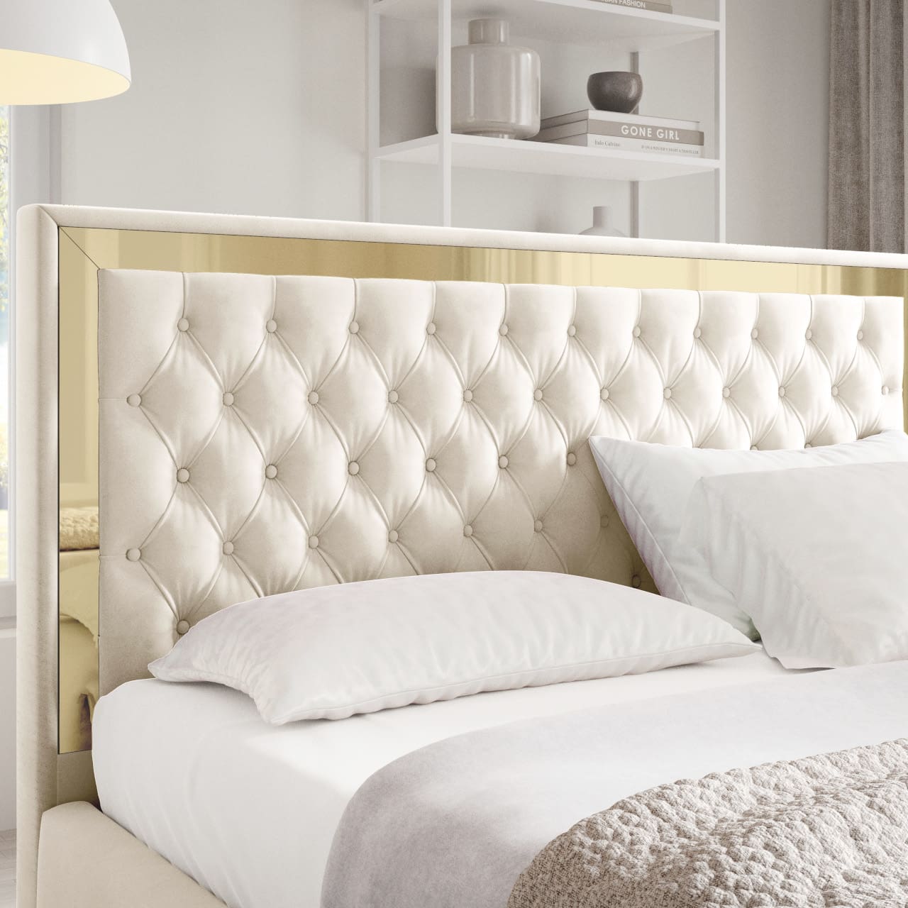Čalouněná postel TOBAGO 140x200 zlatý / fresh 01 - Obrázek 6