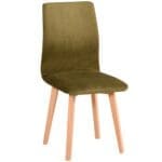 Čalouněná židle DK47 buk se zelenou látkou 17B