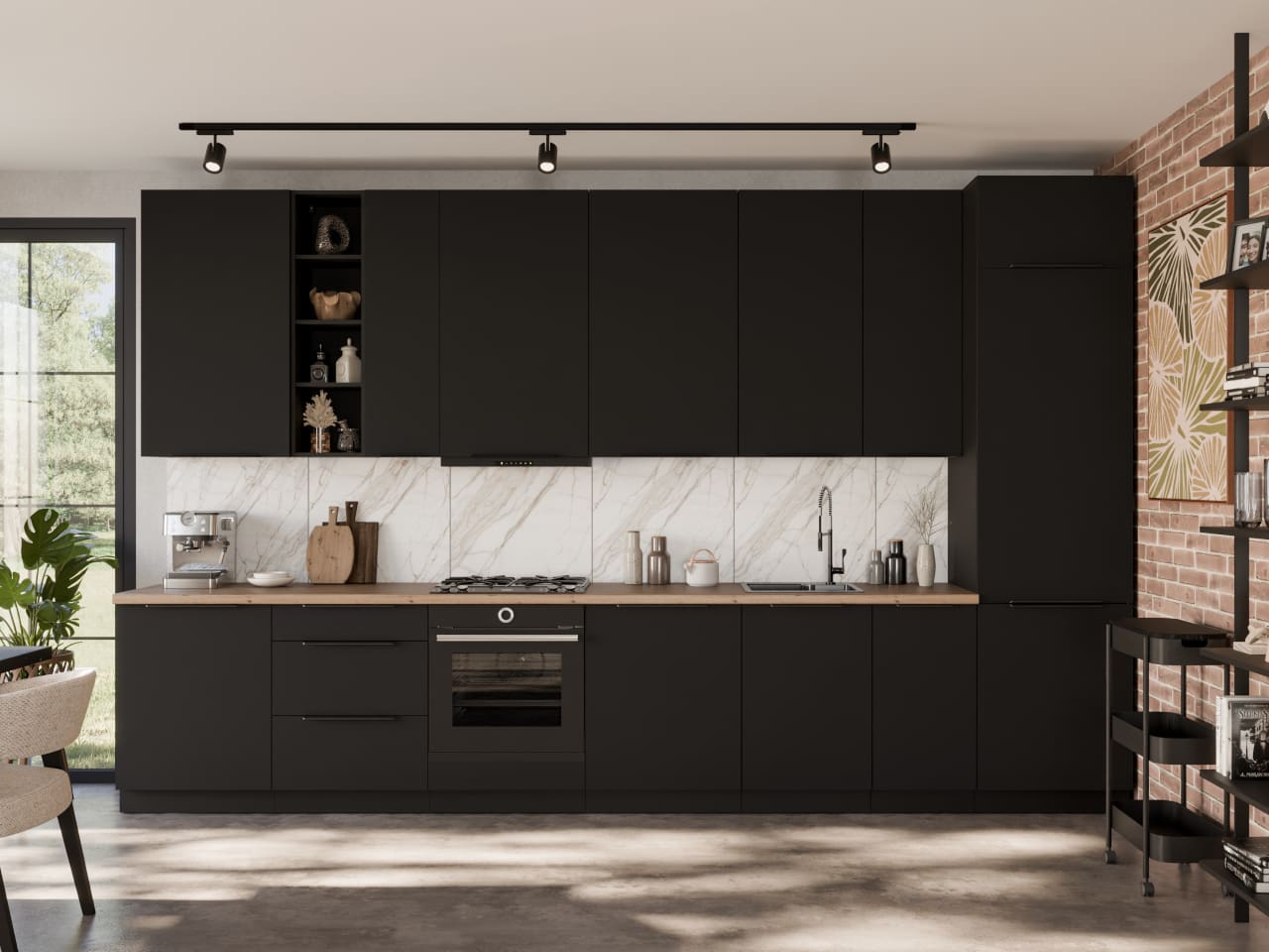 Dolní skříňka rohová 105 ERIS 15 černý mat / černý - Obrázek 4