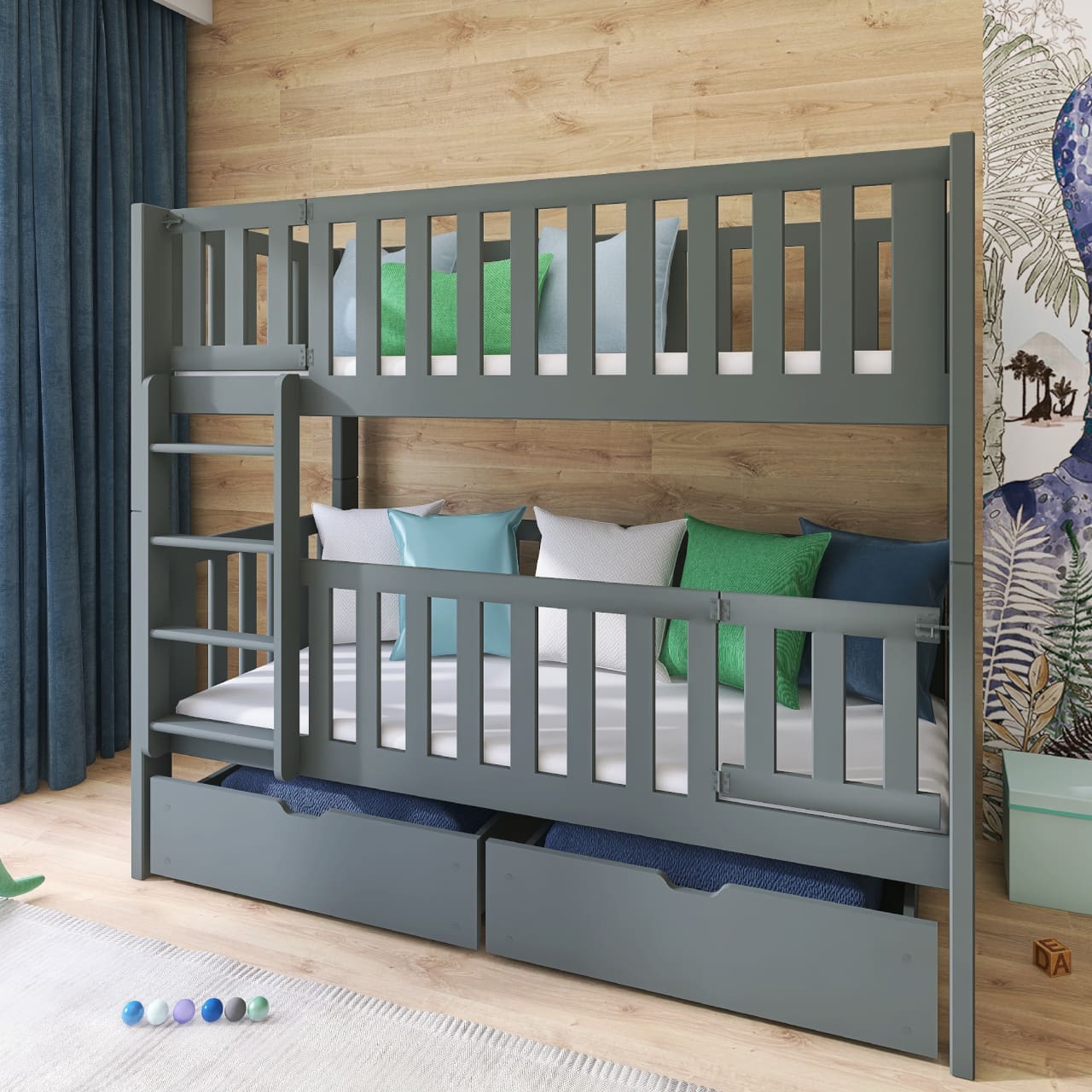 Dřevěná patrová postel REWA 80x180 - Obrázek 10