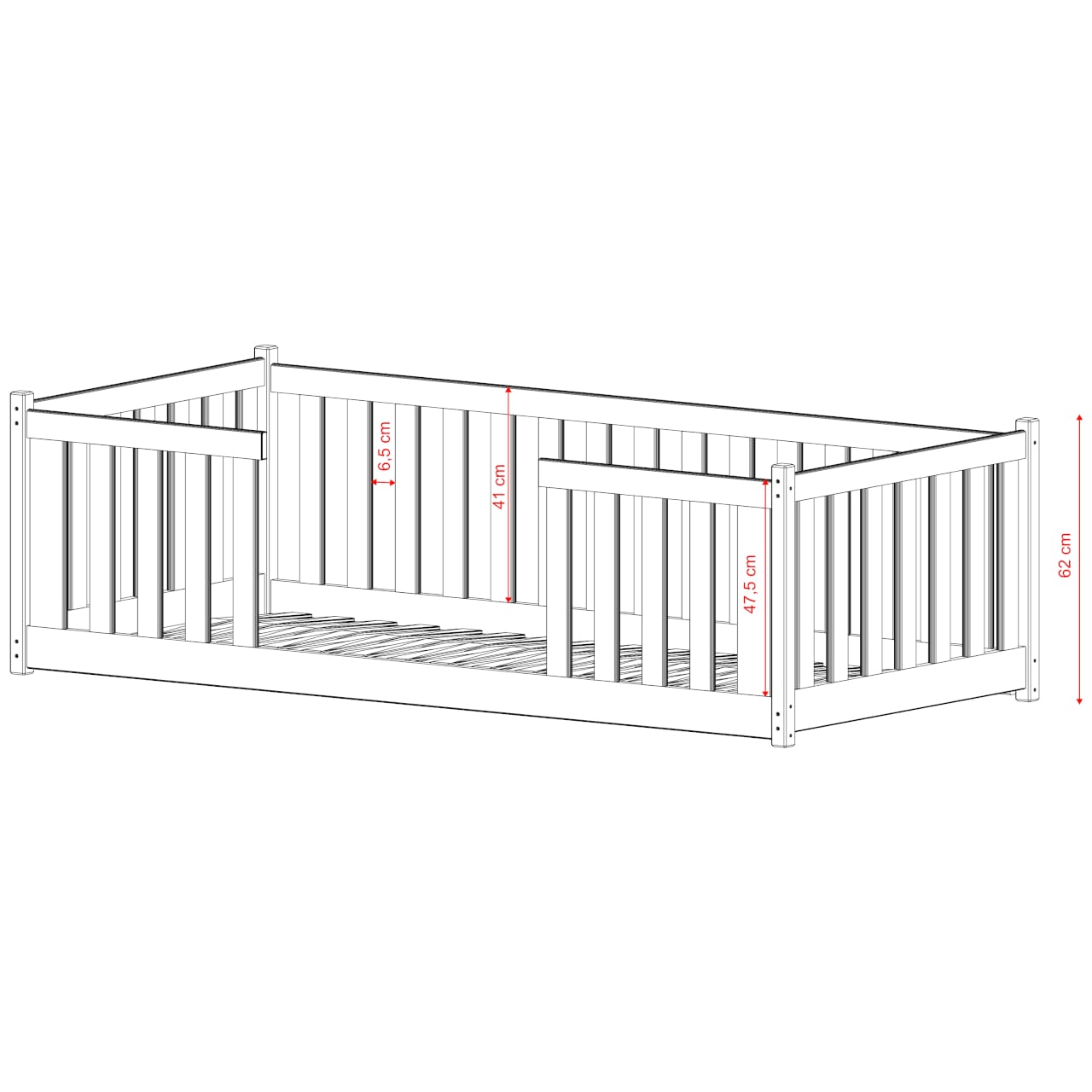 Dřevěná postel ROFE 80x180 - Obrázek 7