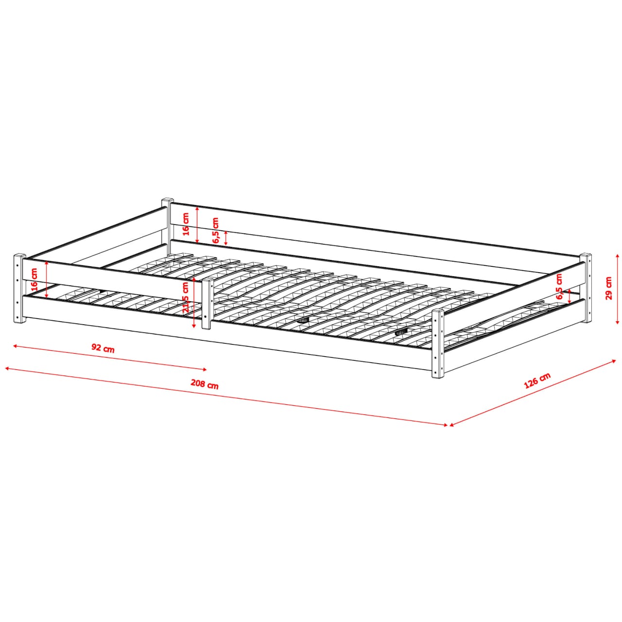 Dřevěná postel ZAFI 120x200 - Obrázek 3