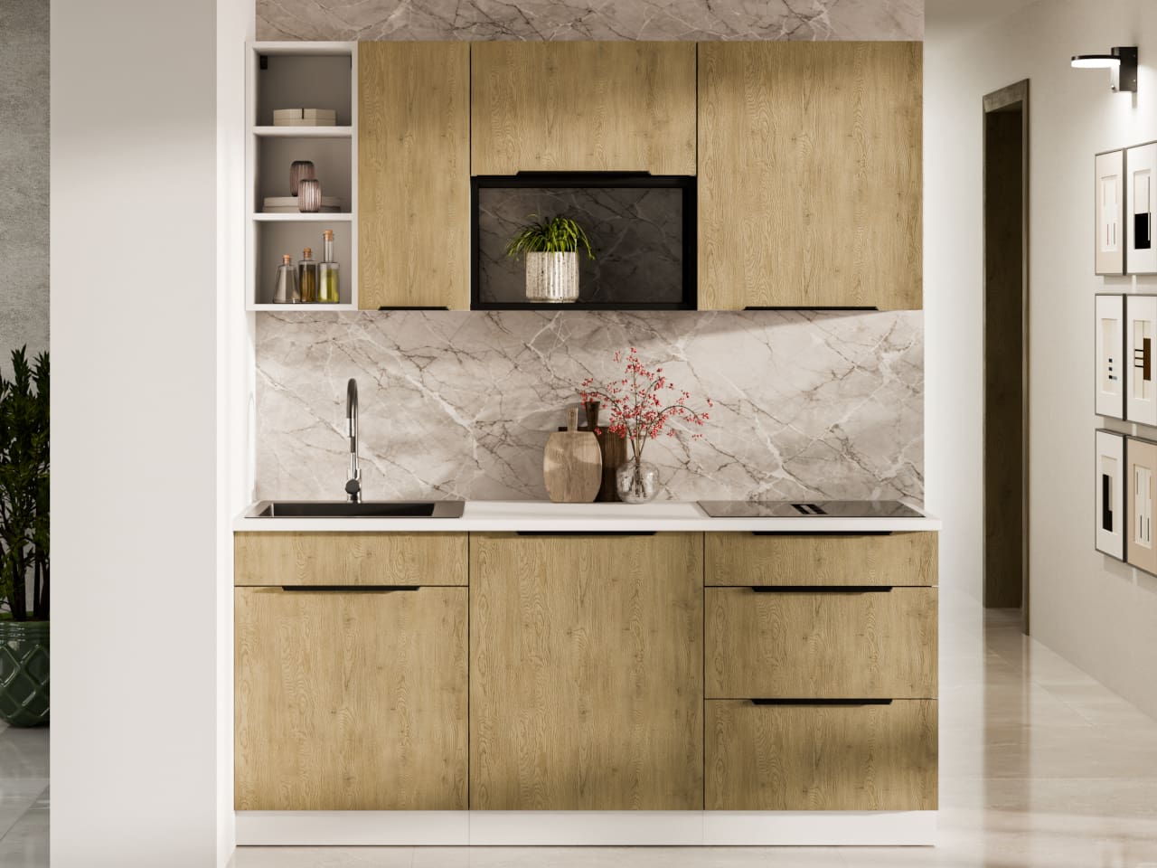 Dřezová skříňka 50 CAMERON 09 bílý / dub cremona - Obrázek 3