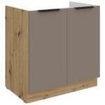 Dřezová skříňka 80 ERIS 01 Dub Artisan / Písková Šedá AFM