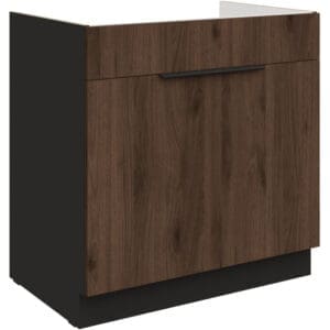 Dřezová skříňka 80 SILVIA 02 černý / ořech okapi
