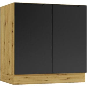 Dřezová skříňka D80ZL ELLEN 02 dub artisan / černá