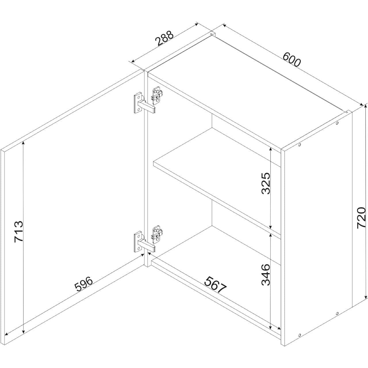 Horní skříňka W60 ELLEN 18 grafit - Obrázek 2