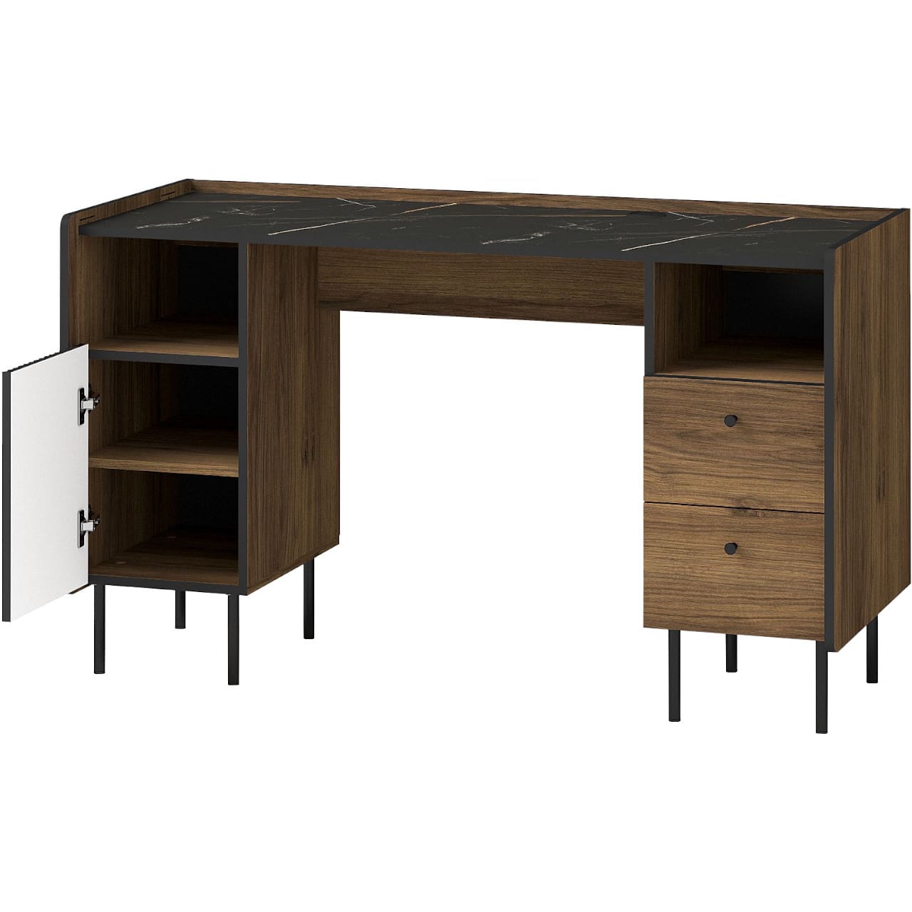 Kancelářský nábytek PRESTI 3 ořech warmia / černý - Obrázek 3