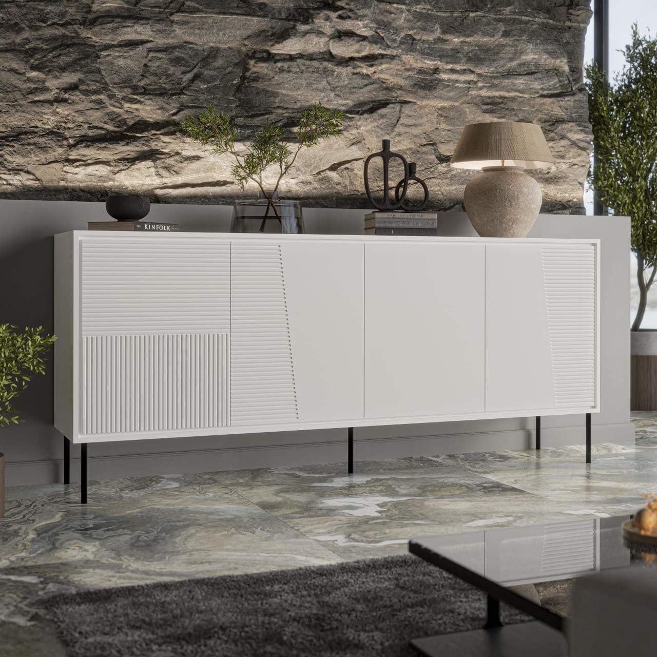 Komoda ABBY 200 4D bílá - Obrázek 3