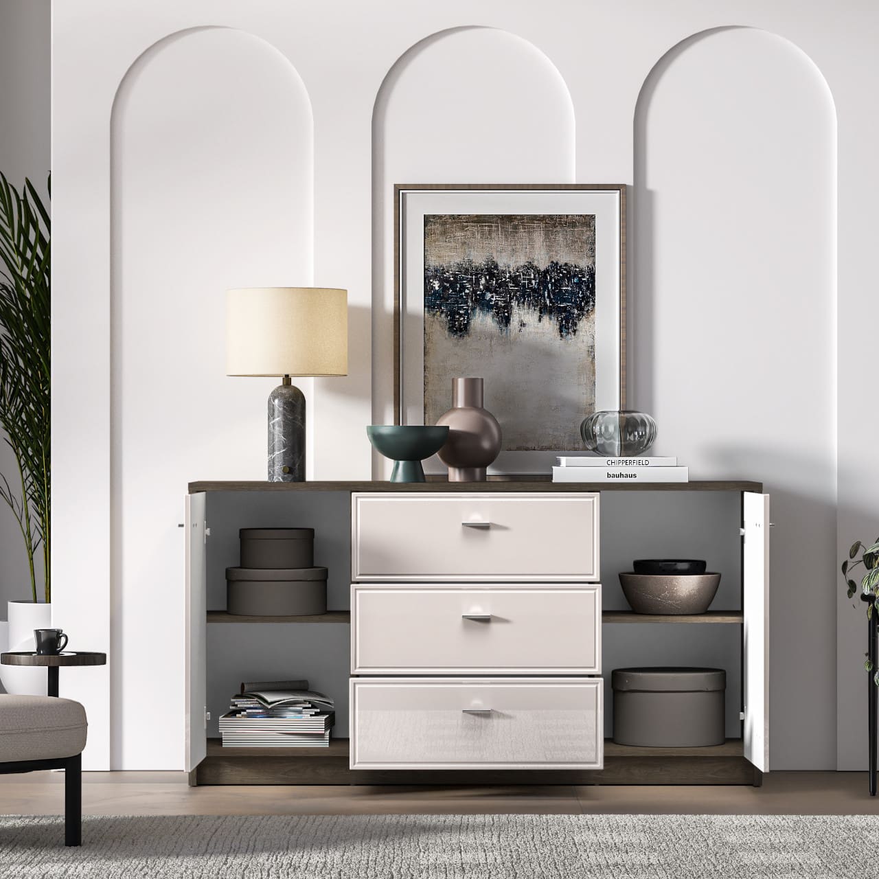 Komoda AVANTI 04 dub windmill tmavý / kašmír - Obrázek 6