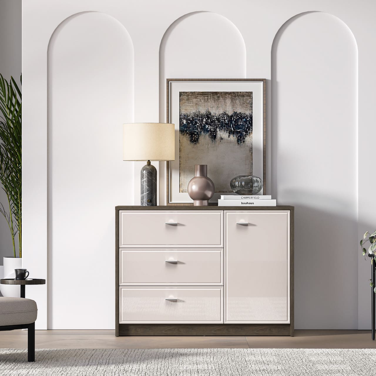 Komoda AVANTI 05 dub windmill tmavý / kašmír - Obrázek 5