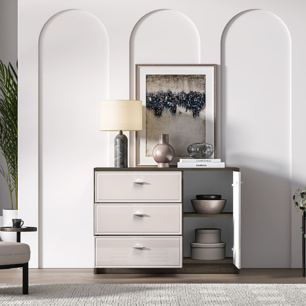 Komoda AVANTI 05 dub windmill tmavý / kašmír - Obrázek 6