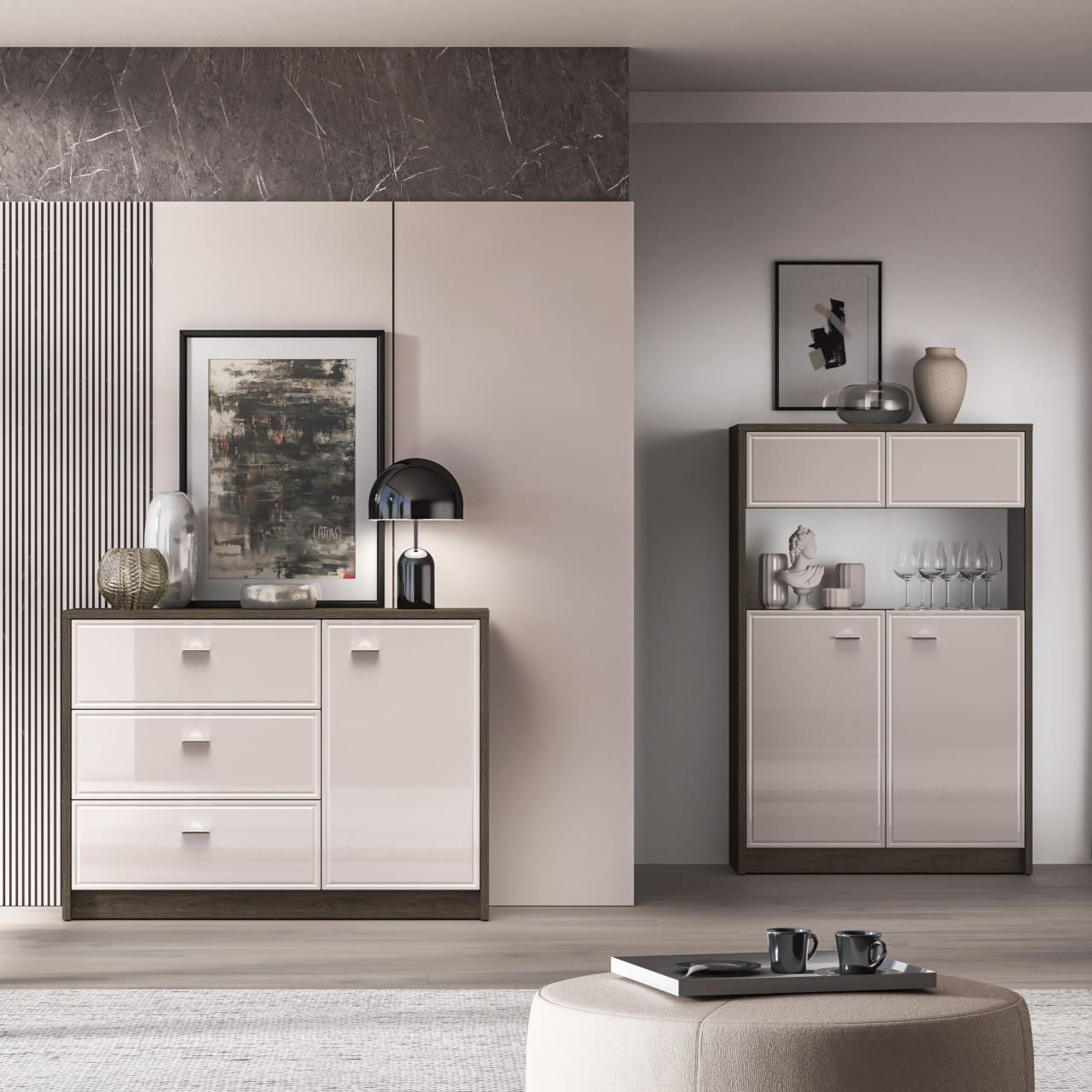 Komoda AVANTI 05 dub windmill tmavý / kašmír - Obrázek 9