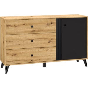 Komoda BETH 05 dub artisan / černá VÝPRODEJ