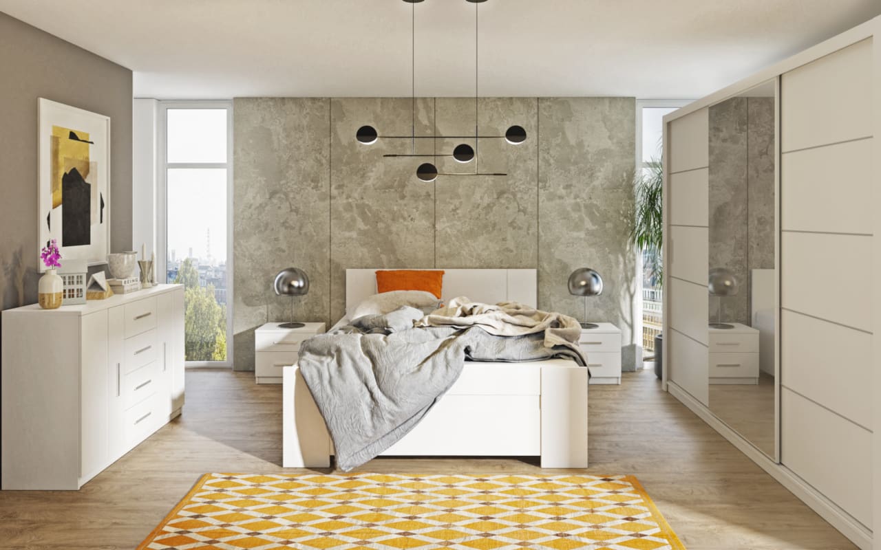 Postel s úložným prostorem 160x200 BONEY BO02 bílá - Obrázek 5