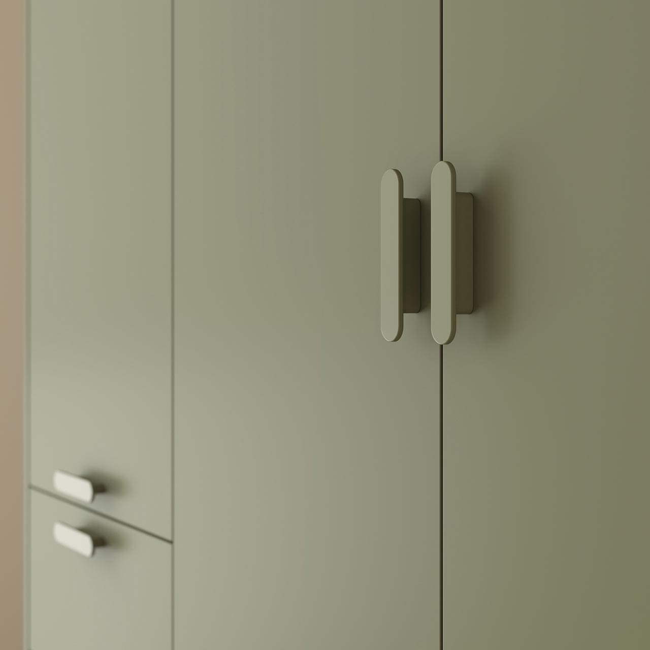 Skříň s šuplíky CANDIS 19 zelená / dub olejový - Obrázek 4