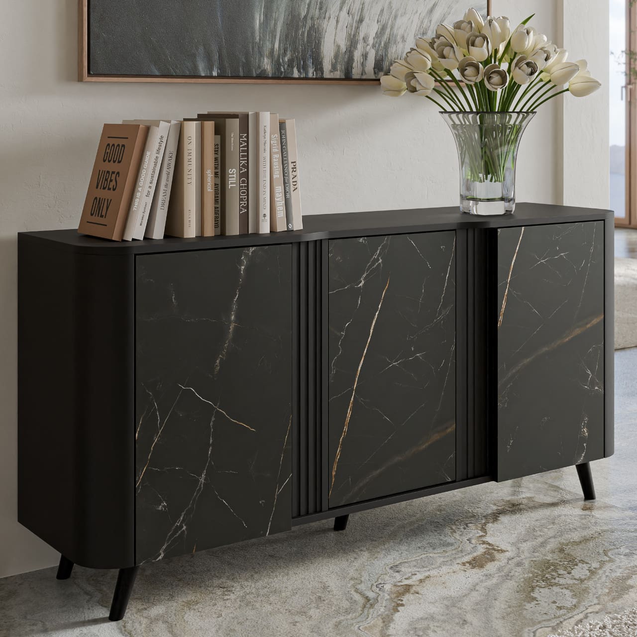 Komoda CANTARE 03 černá / san sebastian - Obrázek 4