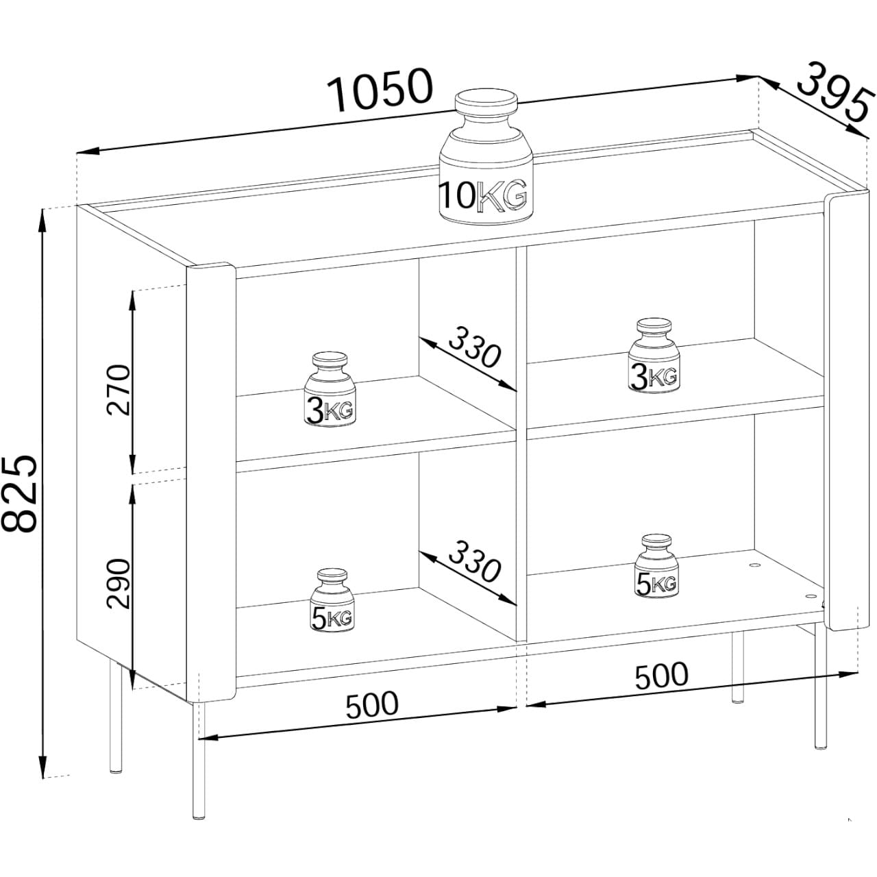 Komoda COLLAR 03 ořech warmia / kašmír - Obrázek 4